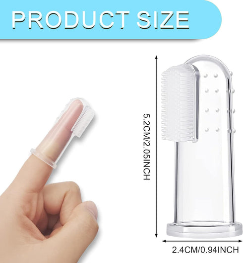 6 Units Pack Pet Finger Toothbrush for Dogs & Cats, Extra Soft Silicone Bristles for Easy Dental Hygiene