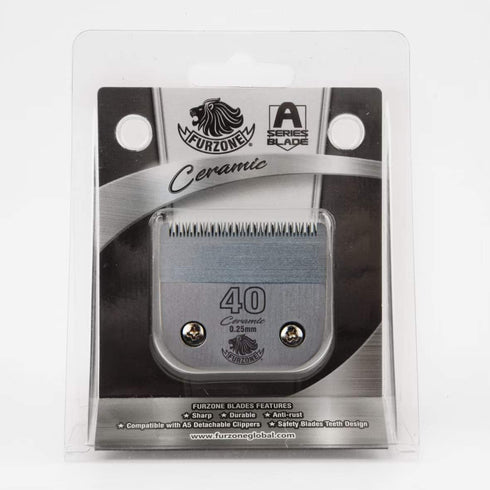 Size 40 Detachable Ceramic Blade 1/100", High-Tech Ceramic, Compatible with Andis, Oster, Wahl A5 Clippers