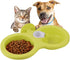 Puppy Double Bowl, Stainless Steel Hanging Food Water Feeder for Small Dogs and Cats (Green)