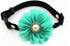 Rhinestones Daisy Flower Charm Suede Leather Dog Collar - Breakaway Cat Collar Necklace Jewelry with Pearl for Small