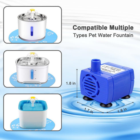 Upgraded Comsmart Pet Water Fountain Pump, Auto Power Off Replacement Motor DR-DC160 for Cat Dog Water Dispenser