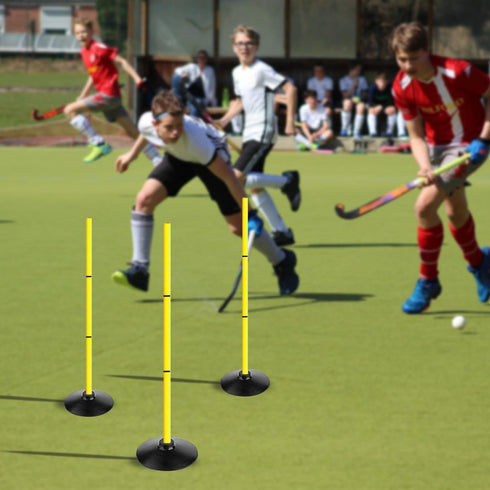 ASENVER 4FT Set Agility Poles Detachable Speed Training Poles Soccer Slalom Sticks with Agility Ladder and Cones