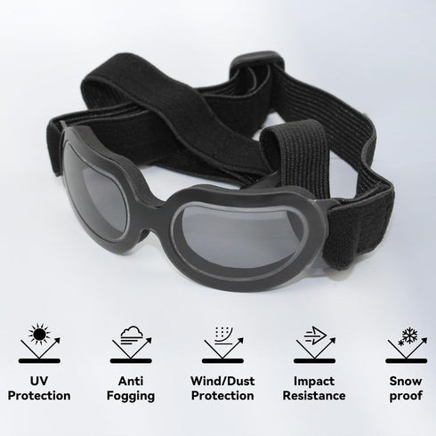 NAMSAN Dog Goggles for Small Breeds, Anti-UV Sunglasses with Elastic Straps for Eye Protection