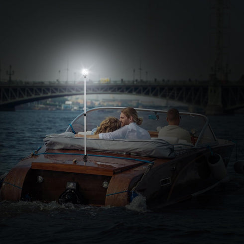 Obcursco Telescoping Pole Boat Stern Light with Base, 3NM 360 Degrees LED Anchor Light for Boats