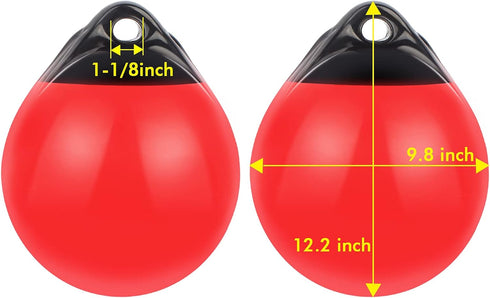 YLVERX Pair of Boat Mooring Buoys, Marine Grade Inflatable Vinyl Round Pontoon Boat Fenders Ball, Boat Bumpers