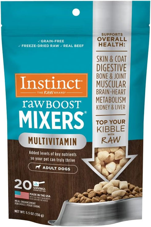 Instinct Raw Boost Mixers Freeze Dried Raw Dog Food Topper - Grain Free with Functional Ingredients, 5.5 Ounce