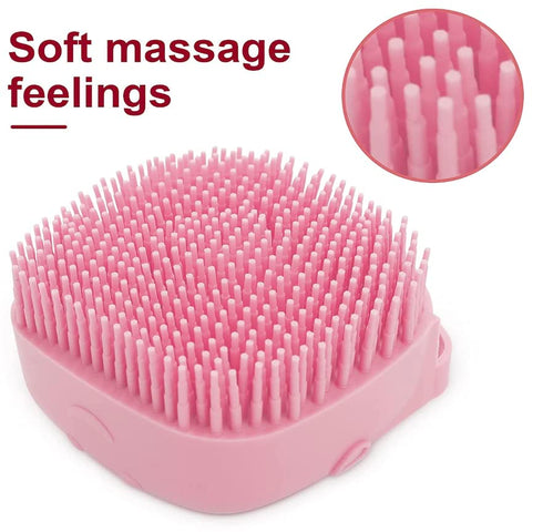 Pet Bath Massage Brush, Puppy Dog Cat Grooming Cleaning Soft (Pink)