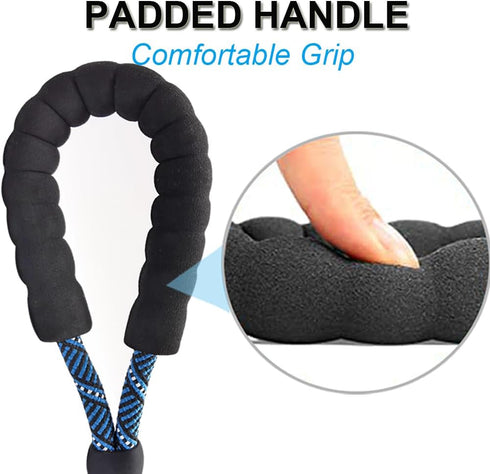Short Dog Leash - 18 Inch Rope Traffic Lead with Padded Handle, 1/2” Strong Nylon Tab for Medium Large Dogs (Blue-1.5