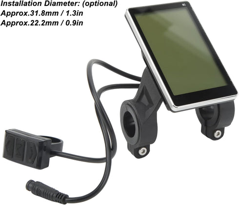 plplaaoo Electric Bike LCD Display, Waterproof Connector Panel, Cycling Computer, Electric Scooter Display