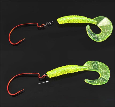 Honbay 100pcs Spring Twist Lock Fishing Hook Centering Pin for Soft Lure Bait Worm Crank