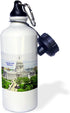3dRose 21 oz, Laggon at Horlick Malted Milk Plant, Racine (Vintage) Sports Water Bottle, White