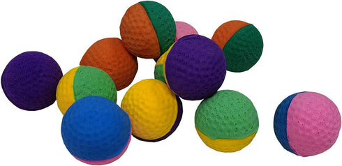 YUNTENG 12PCS Golf Two-Color Pet Ball Foam Sponge Cat Toy, Soft and Bouncy, Noise Free