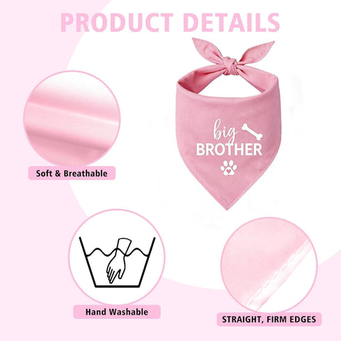 2 Pack Big Brother Dog Bandana Baby Announcement Dogs Bandanas Pink Gender Reveal Big Brother Bandana for Dog Pet Scarf