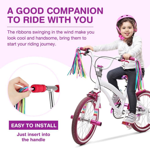 Gadpiparty Bike Streamers for Girls, Bike Tassels Streamers, for Children S Bicycles Fits Most Handlebars Fun
