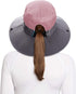 Rosoz Ponytail Sun Bucket Hats for Women - UV Protection Foldable Mesh Wide Brim for Hiking & Fishing