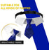 Dog Collar with Soft Polyester Bow Tie, Metal Buckle for Medium, Large & Small Dogs, Blue/White