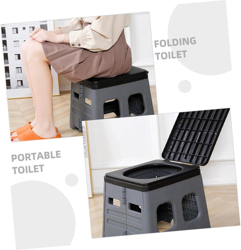 Emergency Camping Toilet - Portable Folding Stool for Outdoor Use