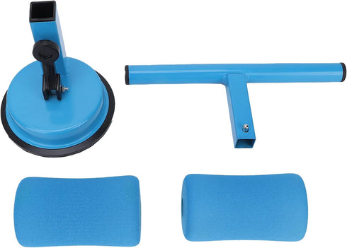 Sit-up Aid Bar for Floor, Portable Adjustable Sit Up Equipment with Foot Holder for Abdominal Muscle Exercise (blue)