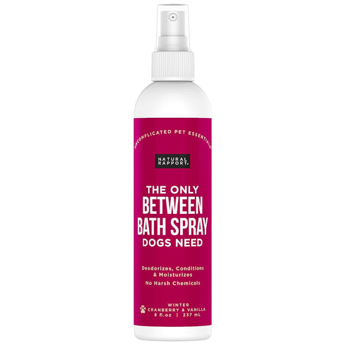 Natural Rapport Dog Cologne Spray, Cranberry & Vanilla Scent, Convenient Deodorant Spray for Dogs (8 fl oz.)