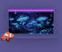 48X20IN Blacklight Cyan Mushroom Aquarium Background, UV Reactive Starry Sky Moonlight Terrarium Background with 10 EVA