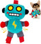 MiOYOOW Dog Plush Toy, Robot Shape Squeaky Dog Toy Interactive Puppy Chew
