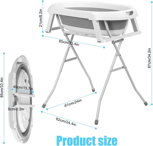Taeiur 2 1 in Dog Bathtub Dogs Washing Station, Foldable Dog Bath Tub for Bathing and Grooming, Collapsible Portable