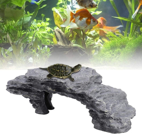 EBTOOLS Reptile Floating Island Aquarium Turtle Pier, Turtle Drying Habitat Cave Decoration