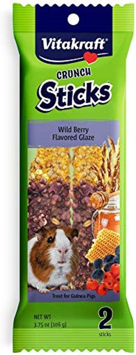 Vitakraft Crunch Sticks Guinea Pig Treat - Wild Berry & Honey Chew Sticks for Dental Health, Long-Lasting Fun