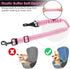 SlowTon Adjustable Dog Seat Belt, 2 in 1 Safety Leash with Elastic Nylon Bungee Buffer, Reflective Tether (Pink)