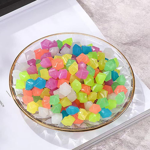 Glow in The Dark Stones 100pcs Luminous Rocks for Fish Tank, Vase Fillers, and Decorations Powered by Light