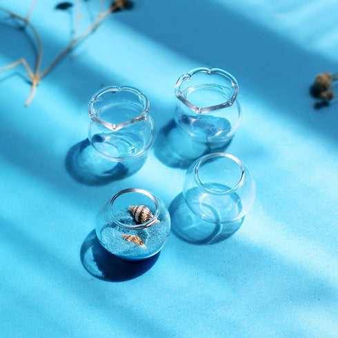 12 Pcs Miniature Glass Fish Bowls | Simulated Mini Fish Tank for Desktop Office Accessories
