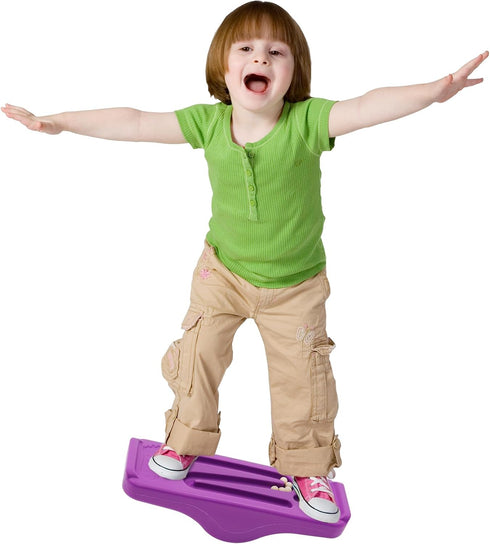 Kids Rocking Seesaw Balance Board with 5 Wooden Balls - Sensory Training Equipment for Indoor Outdoor Activity Toy.