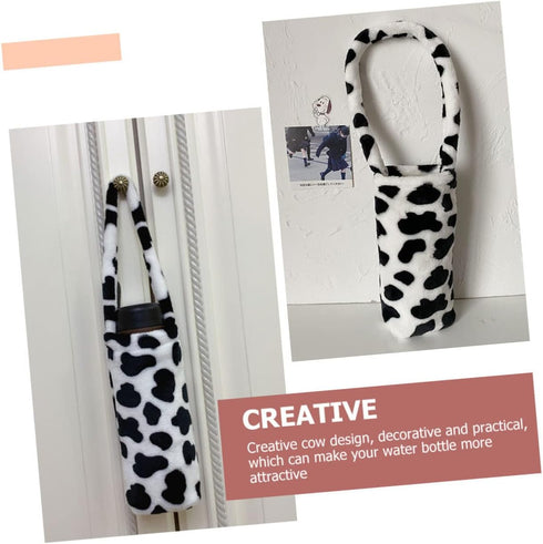 Happyyami Cow Print Portable Water Bottle Sleeve Insulated Water Bottle Carrier Bag Lightweight Handheld Cover
