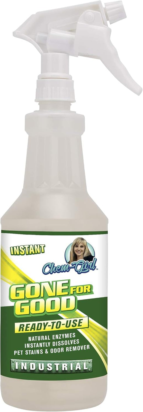 Gone for Good Professional Odor, Stain, Urine Remover - All Natural, Pet & Family Safe - 1 Quart for Dog & Cat