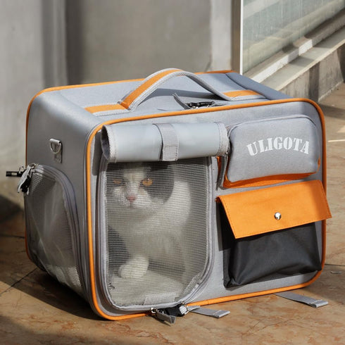 ULIGOTA Backpack Carrier for Pets, Ventilated Dog Carrier for Cats & Small Dogs, Airline Approved for Hiking & Travel