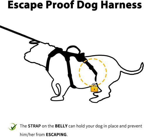 No Escape Dog Harness, Escape Proof Reflective Harness with Padded Handle, Adjustable Vest for Small Dogs