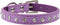 Cute Elegant Fancy Suede Leather Dog Collar, 1 Row Bling Rhinestone Crystal, Small, Purple