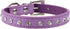Cute Elegant Fancy Suede Leather Dog Collar, 1 Row Bling Rhinestone Crystal, Small, Purple