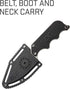 SOG Instinct Small Fixed Blade Knife - EDC Neck Boot Knife, 2.3 Inch Full Tang Blade with Sheath and Clip, Black