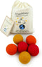 Friendsheep Eco Wool Pet Toy Ball - 6-Pack (Balls x6, Orange Crush) - Handmade in Nepal, Fair Trade, Eco-Friendly, 100%