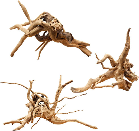 Hamiledyi 5.9-7.9in Natural Driftwood Spider Wood Assorted Branches for Fish Tank Decoration (3 PCS).