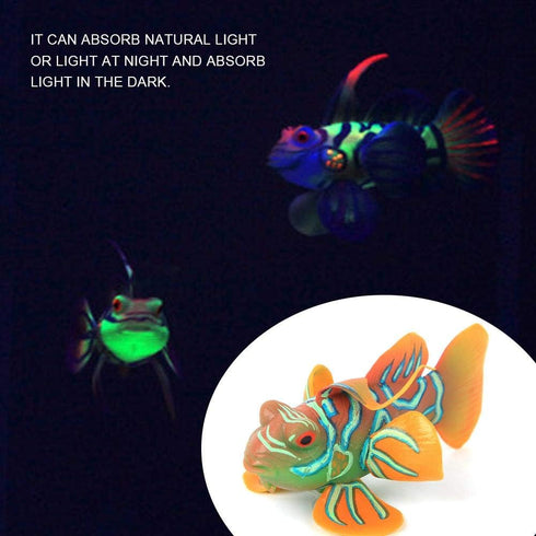 eecoo Realistic Fake Fish, Luminous Ocean Tropical Angel Fish Aquarium Ornament, Decoration for Fish Tank (Orange)