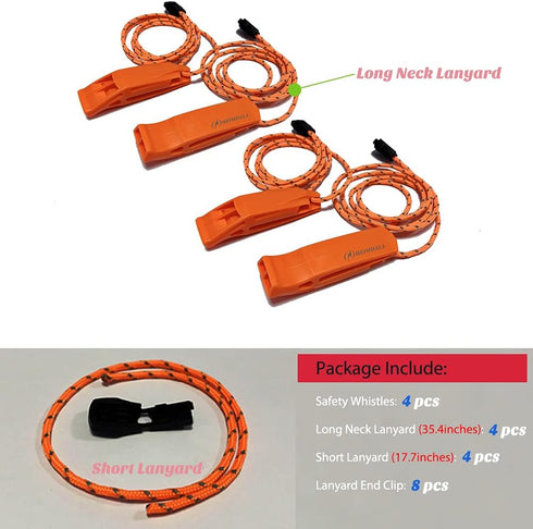 HEIMDALL Emergency Whistle with Lanyard for Safety Boating Camping Hiking Hunting Survival Rescue Signaling