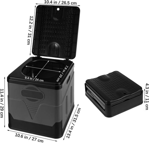 Setup BESTOYARD Folding Portable Toilet for Adults Lightweight Travel Potty Lidded Design Easy Camping Accessory