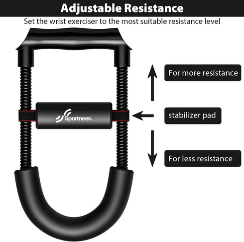 Sportneer Wrist Strengthener, Forearm Exerciser with Adjustable Tension for Strength Training - Hand Developer for Home