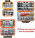 Waterproof Fishing Lure Box, Spoon Hooks Baits Storage Tackle Box for Casting, Fly Fishing, Orange-Medium