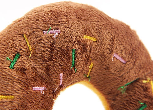 Random Color Donut-Shape Pet Toy - Squeaky Chews for Puppy Dogs and Cats, Sturdy and Practical Design