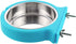 Crate Dog Bowl, Removable Stainless Steel Water Feeder Bowls for Cat, Puppy, Bird Pets (Large, Blue)