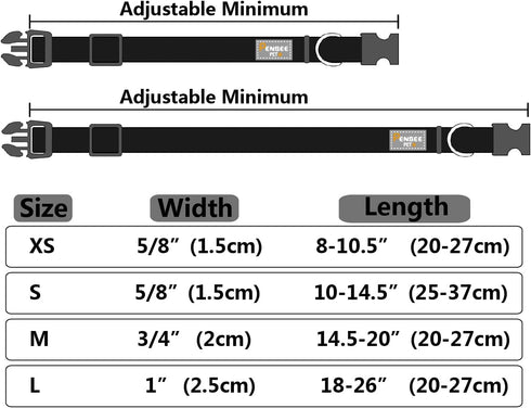 Adjustable Dog Collar Orange Basic, Breathable Quick Release Nylon Pet Collar for Puppy Small Medium Large Dogs