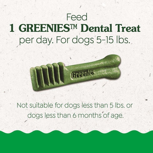 Puppy Teenie Size Natural Dental Dog Treats, 6 oz. Pack (22 Treats) by Greenies